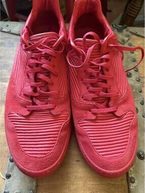 Balenciaga Red Textured Sneakers